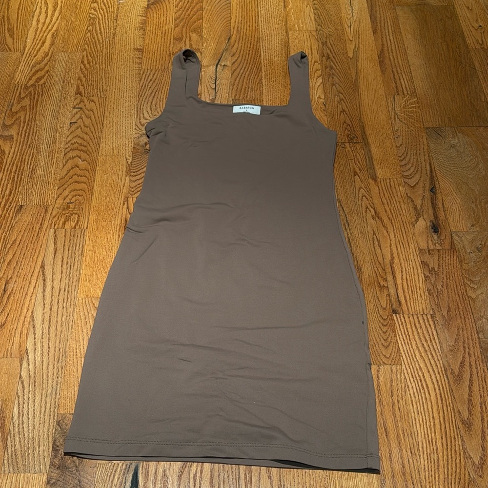 Aritzia Babaton nylon/elastase brown bodycon dress size small